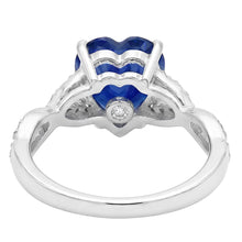 Afbeelding in Gallery-weergave laden, Witgouden hart Natuurlijke echte diamant ( niet in het laboratorium gekweekt )en ring blauwe saffier oneindigheid stijl 3,50 karaat
