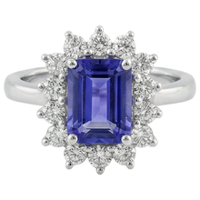 Afbeelding in Gallery-weergave laden, Witgoud 14K 10.75 Karaat Tanzaniet En Natuurlijke uit de aarde gewonnen Diamanten Ring
