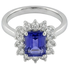 Afbeelding in Gallery-weergave laden, Witgoud 14K 10.75 Karaat Tanzaniet En Natuurlijke uit de aarde gewonnen Diamanten Ring

