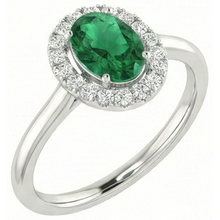 Afbeelding in Gallery-weergave laden, Witgouden ring van 14K 3.70 ct groene smaragd met witte Natuurlijke echte diamanten ( niet in een laboratorium gekweekt ) Nieuw
