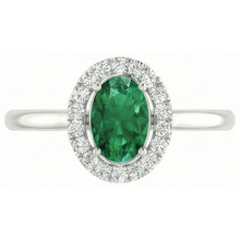 Afbeelding in Gallery-weergave laden, Witgouden ring van 14K 3.70 ct groene smaragd met witte Natuurlijke echte diamanten ( niet in een laboratorium gekweekt ) Nieuw
