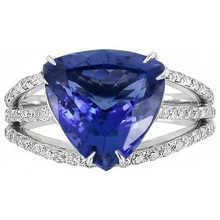 Afbeelding in Gallery-weergave laden, echte trillion tanzaniet 6.01karaat ring profielweergave
