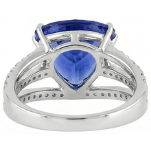 Afbeelding in Gallery-weergave laden, echte trillion tanzaniet 6.01karaat ring met diamantaccenten
