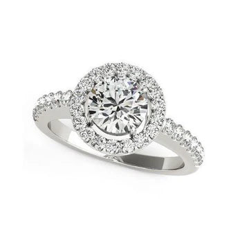 Witgouden 14K 3,50 Karaat Echt Diamanten Halo Ring