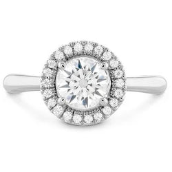 Witgoud 14K 3.60 Karaat Ronde uit de aarde gewonnen Diamanten Halo Ring
