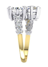 Afbeelding in Gallery-weergave laden, Witgouden Ring Met Dubbele Kussengeslepen Diamant, 3,30 Karaat 14K
