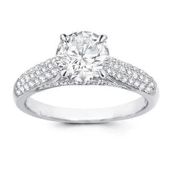 Natuurlijke Diamanten Ring 3.50ct - Witgoud 14K