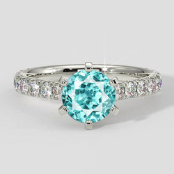 Witgouden Paraiba Pave Ring