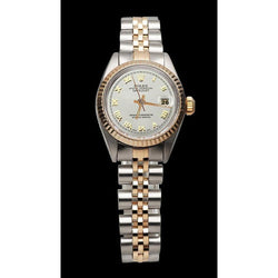 Witte Romeinse wijzerplaat Rolex Datumjust dameshorloge oester Doorlopend