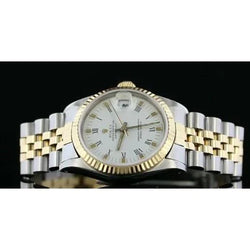 Witte Stok-wijzerplaat Rolex Jubileum-armband Datumjust-horloge Goud roestvrij staal
