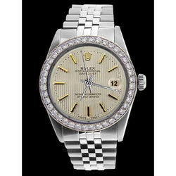Witte Stok-wijzerplaat Rolex herenhorloge Roestvrij stalen armband diamanten rand SNELLE INSTELLING