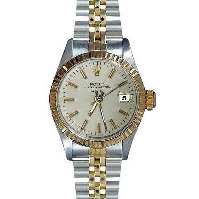 Witte Stok Wijzerplaat gecanneleerde rand datum dameshorloge tt Jubileum armband
