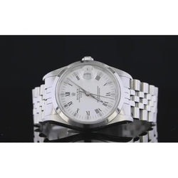 Witte stok wijzerplaat jubileumarmband Rolex datum 34 mm horloge roestvrij staal