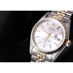Witte stok wijzerplaat tweekleurige jubileumarmband Rolex Datumjust herenhorloge
