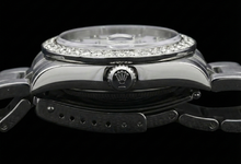 Afbeelding in Gallery-weergave laden, Witte wijzerplaat aangepaste diamant grote rand Rolex Datumjust horloge roestvrij staal
