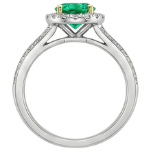 Afbeelding in Gallery-weergave laden, Sieraadsteen Ring Bicolor 14K Goud met Fijne Smaragd – bovenaanzicht

