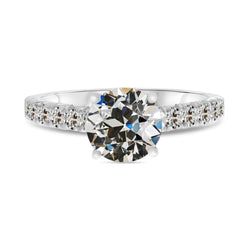 Tijdloos Briljant Solitaire Ring met Accenten 3 karaat