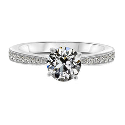 Diamant Solitaire Ring met Accenten – Taps Toelopend 2 karaat 14