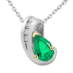 Luxe Smaragd Edelsteen Hanger – 2 karaat Tweekleurig 14K Goud