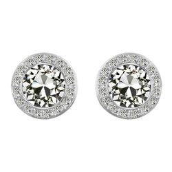 Fijne Diamant Antiek Cushion Oorhangers 2 karaat in 14K Witgoud