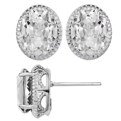 Oorhangers 14 Karaat Witgoud met Diamant – 8 karaat