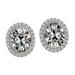 Bezel Gezet Oorstekers – Briljant 2 karaat 14K Witgoud