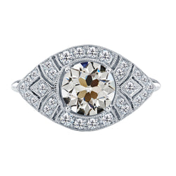 14 Karaat Witgoud Verjaardagsring Fijne Diamant Halo
