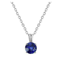 Luxe Korenbloem Saffier Steen Halsketting 1 karaat – 14K Witgoud