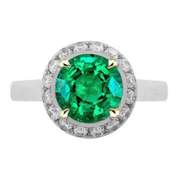 Luxueus Edelsteen Ring met GIA-Gecertificeerd Colombiaanse