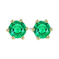 Smaragd Gemstone Earring 1,50 karaat F/VS1 – Tweekleurig 14K Goud