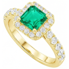 Afbeelding in Gallery-weergave laden, Edelsteen Ring 14K Geelgoud met Fijne Smaragd – bovenaanzicht
