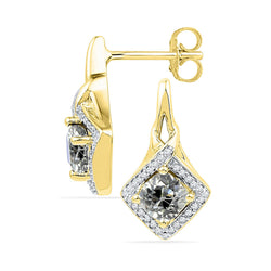2 karaat Diamant Oorbellen in 14K Geelgoud