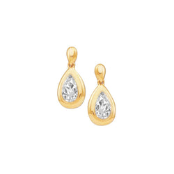 Fijne Diamant Oorhangers – Kraagzetting 1 karaat 14K Geelgoud