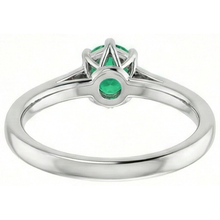 Afbeelding in Gallery-weergave laden, Zes Prong Ronde Groene Smaragd Diamanten Ring 1,25 Karaat Wit Goud 14K
