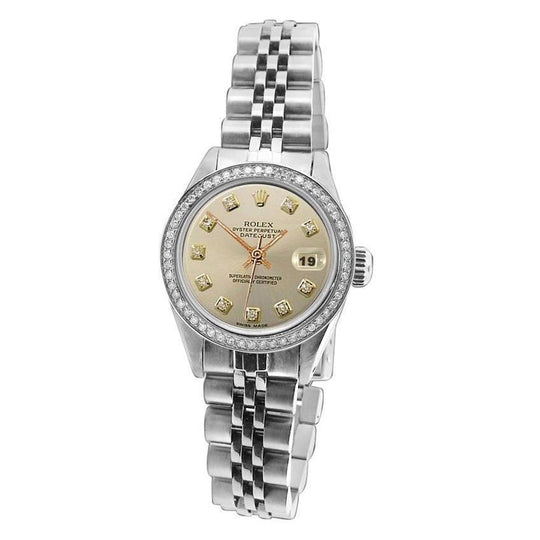 Zilveren Diamant Wijzerplaat Lunette Horloge roestvrij staal Jubileum Armband Rolex Datumjust
