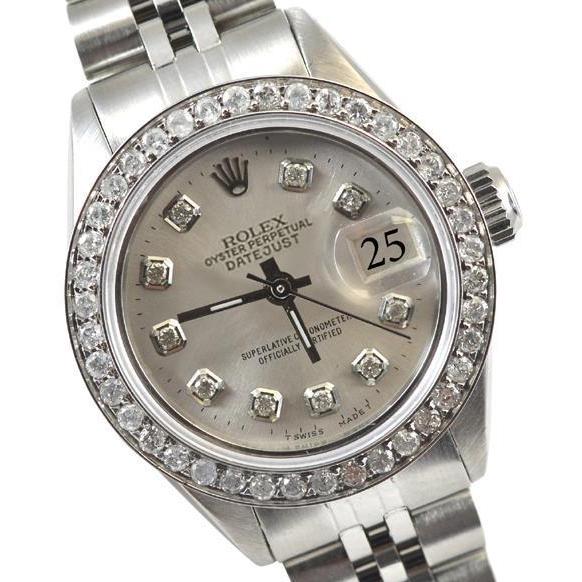 Zilveren diamanten Rolex