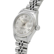 Afbeelding in Gallery-weergave laden, Zilveren diamanten datumhorloge Rolex
