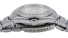 Afbeelding in Gallery-weergave laden, Zilveren staaf wijzerplaat diamanten lunette dameshorloge Rolex datum armband
