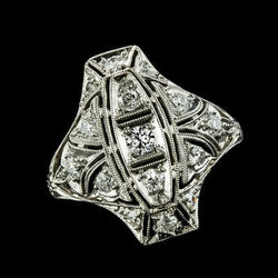 Zoals La Belle Epoque Jewelry Old Mine Cut Echt Diamond Ring met Accenten