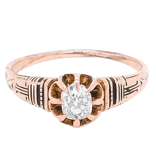 Zoals Edwardiaanse Sieraden Echt Diamanten Verlovingsring Kussen Geslepen