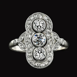 Zoals La Belle Epoque Jewelry Halo Old Miner Echt Diamond Milgrain Ring