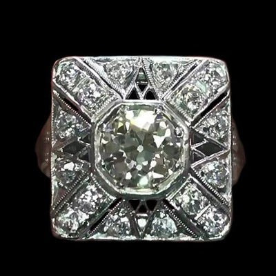 Zoals La Belle Epoque Sieraden Old Cut Halo Echt Diamond Ring Antieke stijl