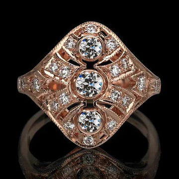 Zoals La Belle Epoque Sieraden Oude Mijn Geslepen Echt Diamanten Verlovingsring