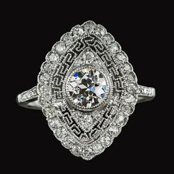 Zoals La Belle Epoque Sieraden Oude Mijn Geslepen Echt Diamant Halo Ring Bezel Set