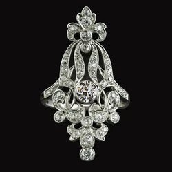Zoals La Belle Epoque Sieraden VIntage Stijl Oude geslepen Echt Diamanten Ring