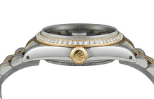 Afbeelding in Gallery-weergave laden, Zwarte Stok-wijzerplaat Datumjust Dames Rolex-horloge tweekleurig jubileum
