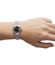 Afbeelding in Gallery-weergave laden, Zwarte diamanten wijzerplaat Jubilee armband Rolex horloge van roestvrij staal P5
