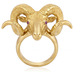 Heren Ram Edelsteen Ring – Amethist 0,10 karaat 14 Karaat