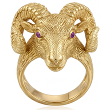 Afbeelding in Gallery-weergave laden, Amethist Rond Geslepen Edelsteen Ring in 14 Karaat Geelgoud – hoofdaanzicht

