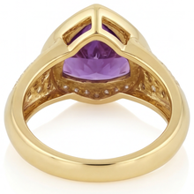 Afbeelding in Gallery-weergave laden, Gekleurde Steen Ring 14K Geelgoud met Amethist – hoekaanzicht
